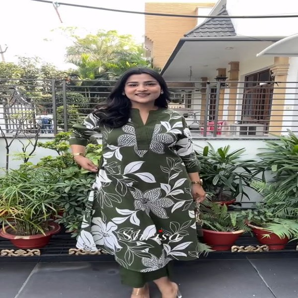 ইন্ডিয়ান ইন্সপায়ার্ড প্রিন্টেড co-ords set  কালেকশন।। EEP2 Green
