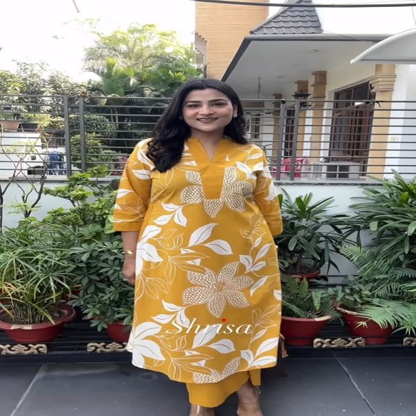 ইন্ডিয়ান ইন্সপায়ার্ড প্রিন্টেড co-ords set  কালেকশন।। EEP3  YELLO