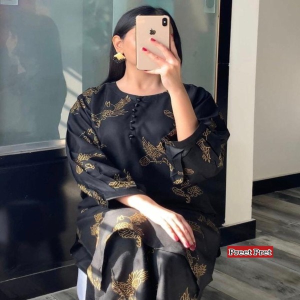 কামিজ স্টাইলের পাখি প্রিন্টের টু-পিস কালেকশন।।pk02