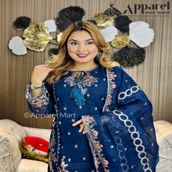 অনলাইনের ভাইরাল রিং ডিজাইনের পাকিস্তানি ইন্সপায়ার্ড পার্টি কালেকশন Ring tory blue 4