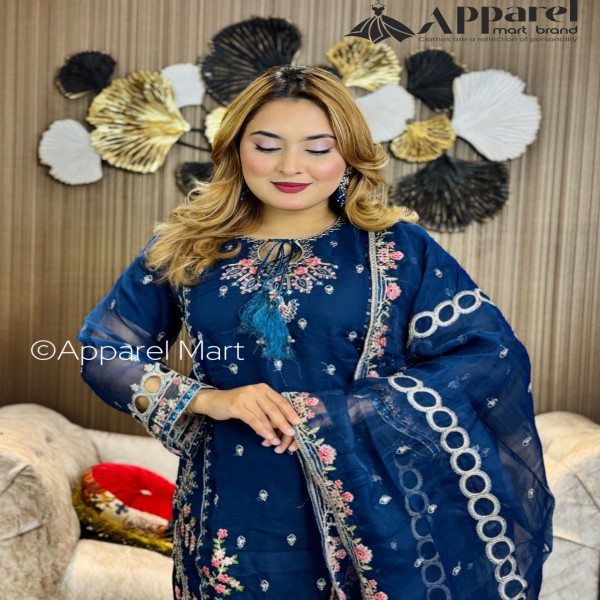 অনলাইনের ভাইরাল রিং ডিজাইনের পাকিস্তানি ইন্সপায়ার্ড পার্টি কালেকশন Ring tory blue 4