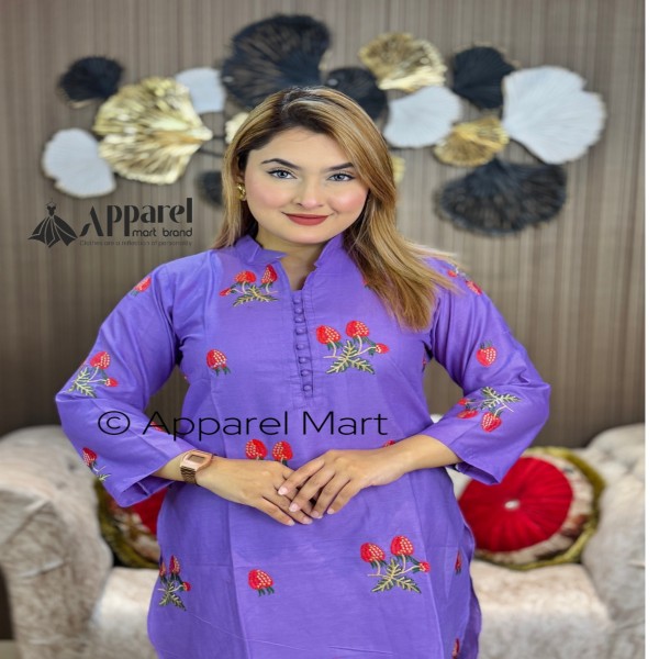 সম্পূর্ণ লেটেস্ট ফুড এবং ফ্লাওয়ার ডিজাইনের কটন টু-পিস কালেকশন। beguni staberry
