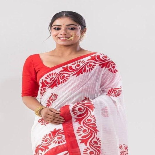 জামদানী হাফ সিল্ক কাপড়ের শাড়ি ৷  s 25