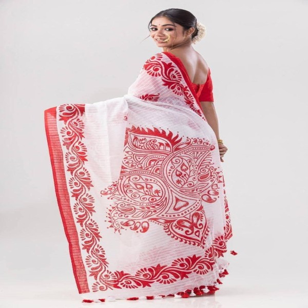জামদানী হাফ সিল্ক কাপড়ের শাড়ি ৷  s 25