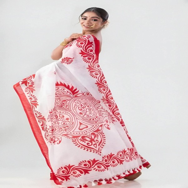 জামদানী হাফ সিল্ক কাপড়ের শাড়ি ৷  s 25