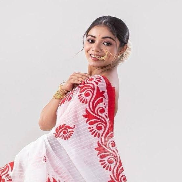 জামদানী হাফ সিল্ক কাপড়ের শাড়ি ৷  s 25