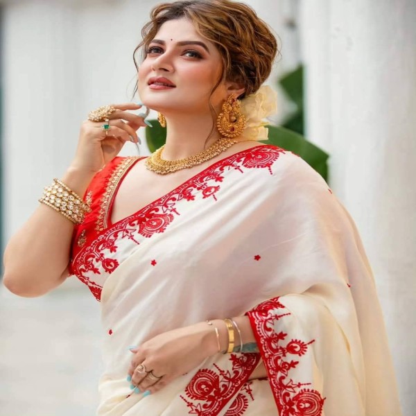 জামদানী হাফ সিল্ক কাপড়ের শাড়ি ৷ s26