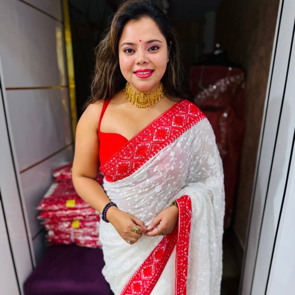 জামদানী হাফ সিল্ক কাপড়ের শাড়ি ৷ s28